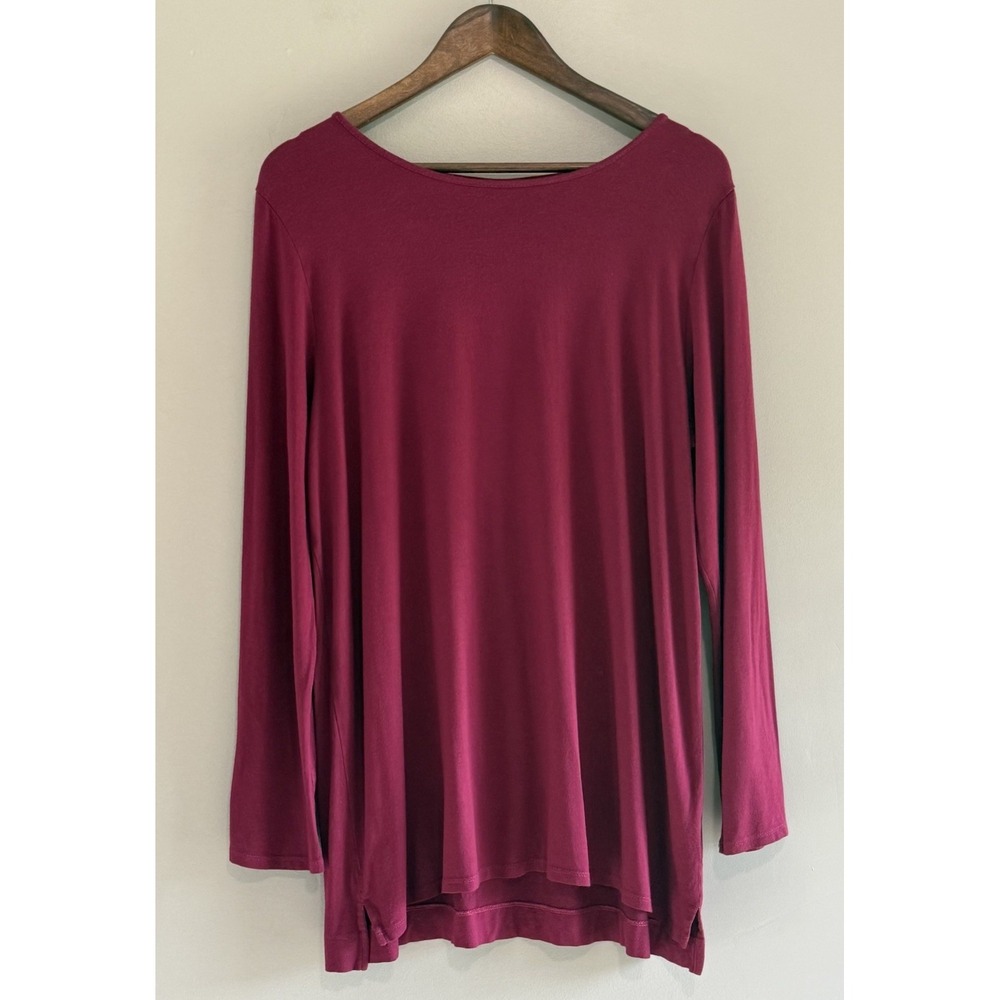 J Jill Wearever Collection Jersey Knit Tunic Top Scoop Neck Relaxed Stretch Lg - Picture 5 of 14